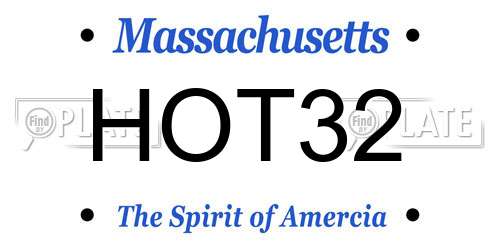 HOT32 Massachusetts License Plate