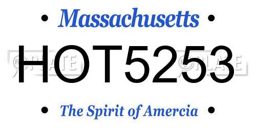 HOT5253 Massachusetts License Plate