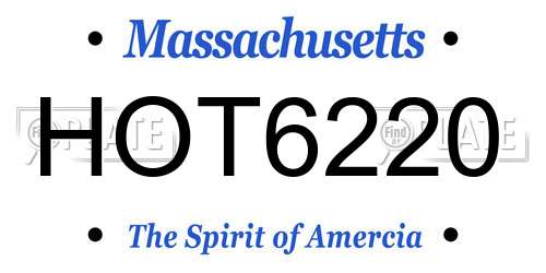 HOT6220 Massachusetts License Plate