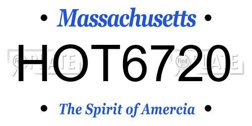 HOT6720 Massachusetts License Plate