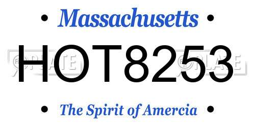 HOT8253 Massachusetts License Plate