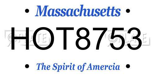 HOT8753 Massachusetts License Plate