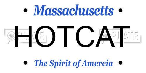 HOTCAT Massachusetts License Plate