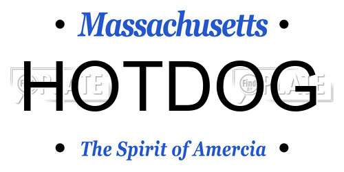 HOTDOG Massachusetts License Plate