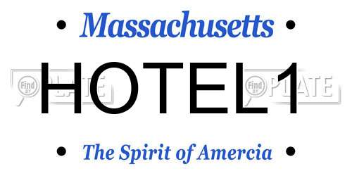 HOTEL1 Massachusetts License Plate