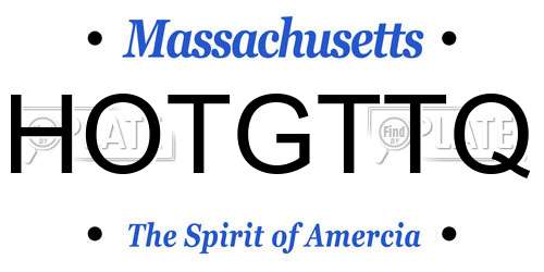 HOTGTTQ Massachusetts License Plate