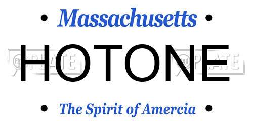 HOTONE Massachusetts License Plate