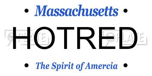 HOTRED Massachusetts License Plate