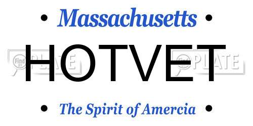 HOTVET Massachusetts License Plate