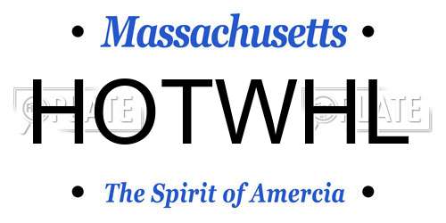 HOTWHL Massachusetts License Plate