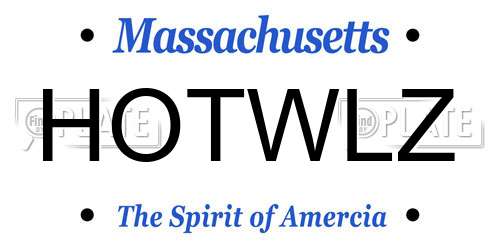 HOTWLZ Massachusetts License Plate