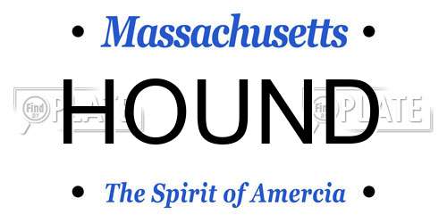 HOUND Massachusetts License Plate