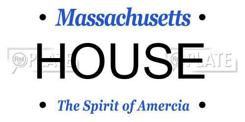HOUSE Massachusetts License Plate