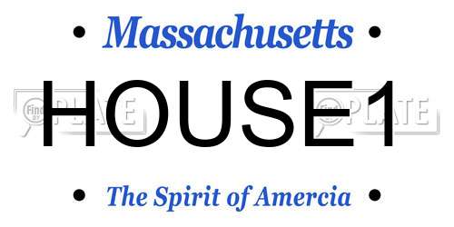 HOUSE1 Massachusetts License Plate