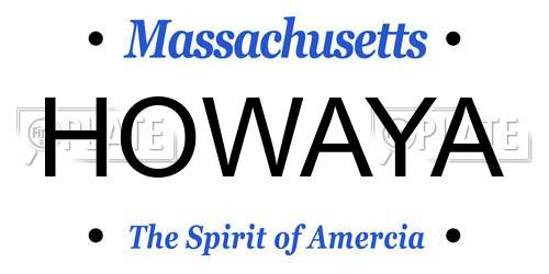 HOWAYA Massachusetts License Plate