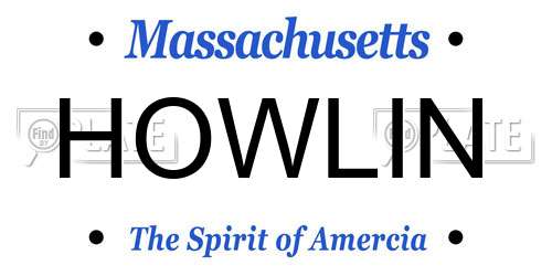 HOWLIN Massachusetts License Plate
