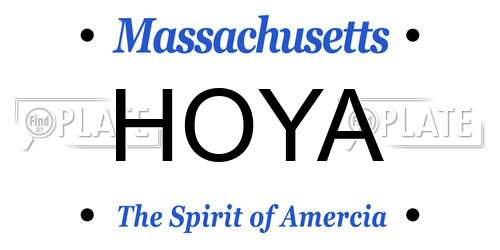 HOYA Massachusetts License Plate