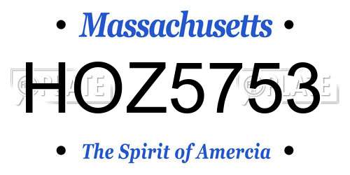 HOZ5753 Massachusetts License Plate