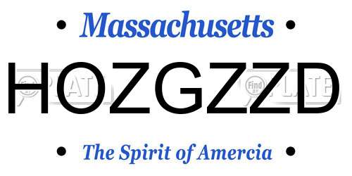 HOZGZZD Massachusetts License Plate