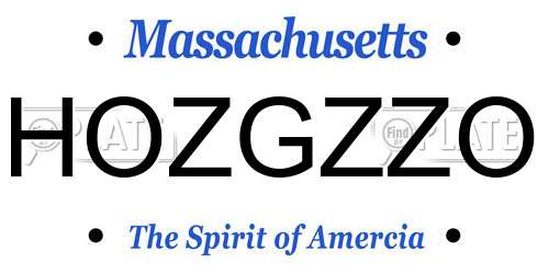 HOZGZZO Massachusetts License Plate