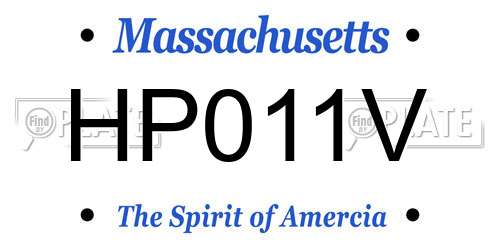 HP011V Massachusetts License Plate