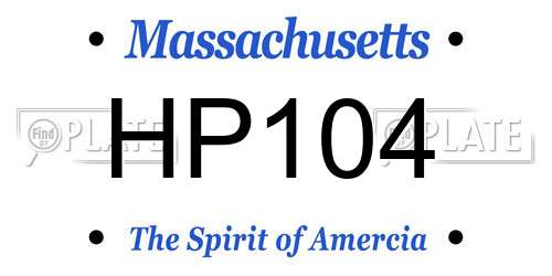 HP104 Massachusetts License Plate