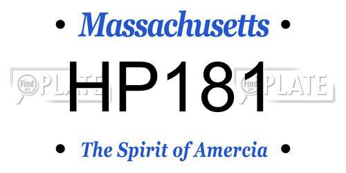 HP181 Massachusetts License Plate