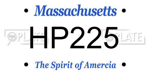 HP225 Massachusetts License Plate