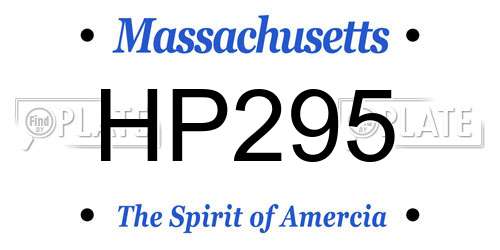HP295 Massachusetts License Plate