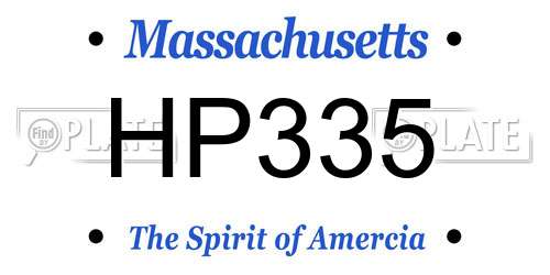 HP335 Massachusetts License Plate