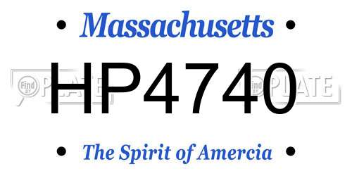 HP4740 Massachusetts License Plate