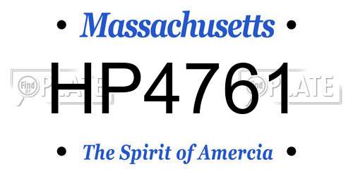 HP4761 Massachusetts License Plate