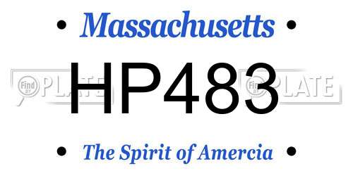 HP483 Massachusetts License Plate