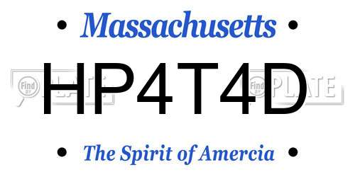HP4T4D Massachusetts License Plate