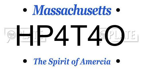 HP4T4O Massachusetts License Plate