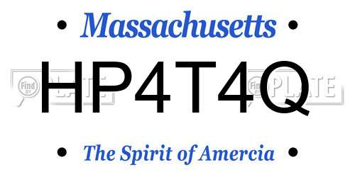 HP4T4Q Massachusetts License Plate
