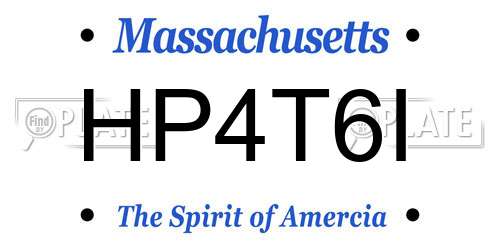 HP4T6I Massachusetts License Plate