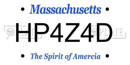 HP4Z4D Massachusetts License Plate
