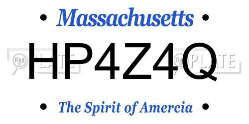 HP4Z4Q Massachusetts License Plate