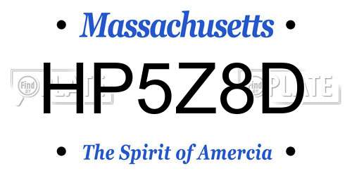 HP5Z8D Massachusetts License Plate