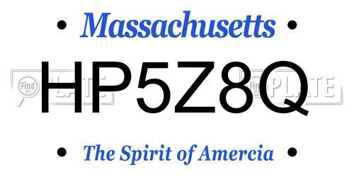 HP5Z8Q Massachusetts License Plate