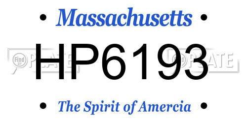 HP6193 Massachusetts License Plate