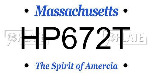 HP672T Massachusetts License Plate