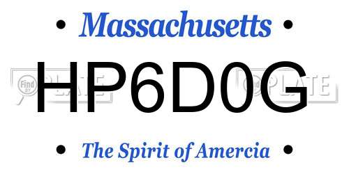 HP6D0G Massachusetts License Plate