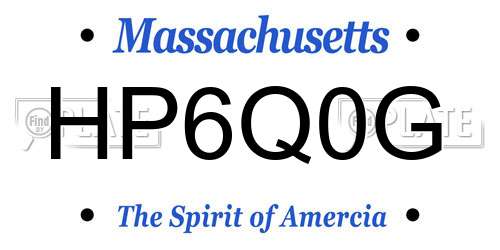 HP6Q0G Massachusetts License Plate