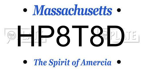HP8T8D Massachusetts License Plate