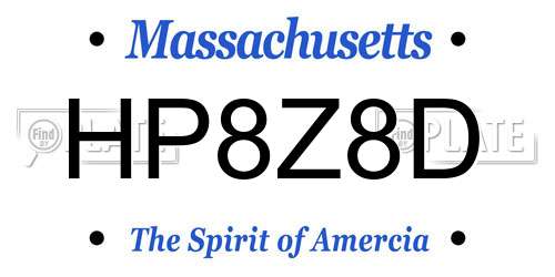 HP8Z8D Massachusetts License Plate