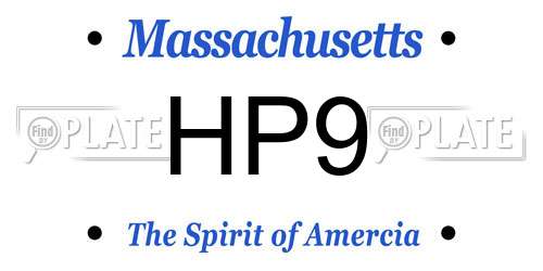 HP9 Massachusetts License Plate