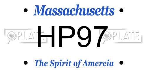 HP97 Massachusetts License Plate