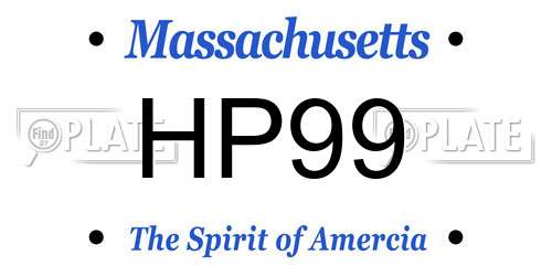 HP99 Massachusetts License Plate